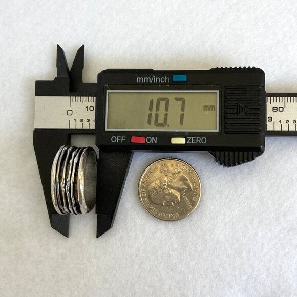 Sterling Silver 925 Modernist Brutalist Style Wide Spinner Band Ring Sz 9.75 11g - Picture 13 of 16